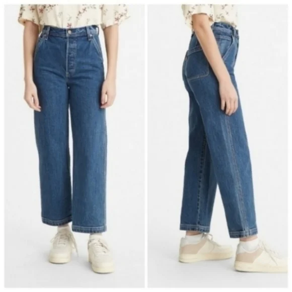 Levi's Ribcage Ankle Utility Straight Leg Jeans Nine to Five High Rise - Picture 11 of 16